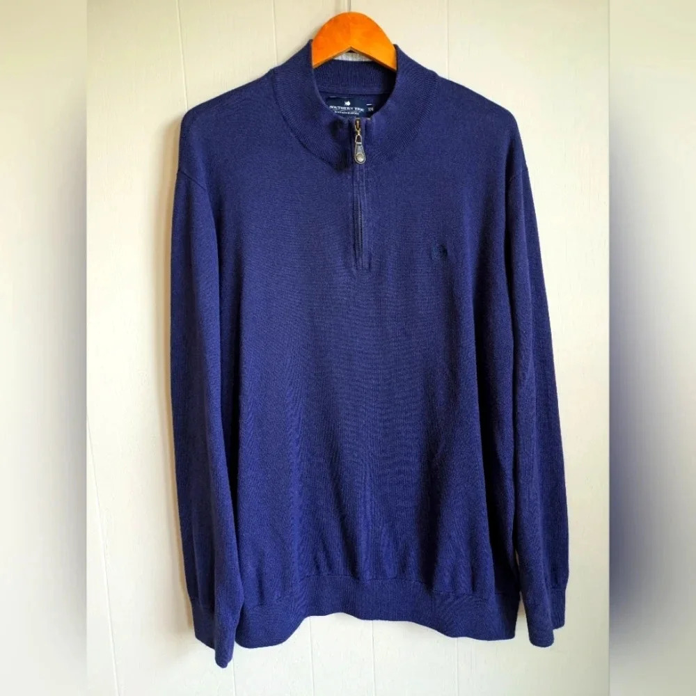 Southern Tide Sweater Quarter Zip Blue Size XXL